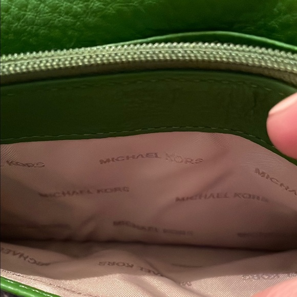 Michael Kors Green Textured Leather Crossbody Bag - Picture 6 of 13